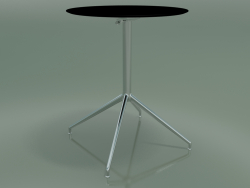 Runder Tisch 5743 (H 72,5 - Ø 59 cm, aufgeklappt, schwarz, LU1)