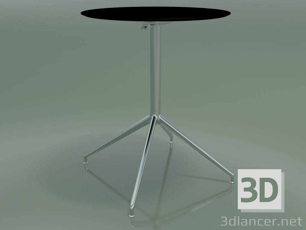 modello 3D Tavolo rotondo 5743 (H 72.5 - Ø59 cm, aperto, Nero, LU1) - anteprima