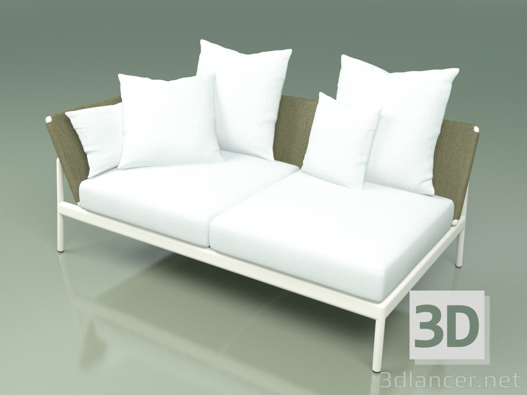 modèle 3D Module canapé droit 004 (Metal Milk, Batyline Olive) - preview