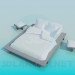 3d модель Ліжко двоспальне зі столиками – превью