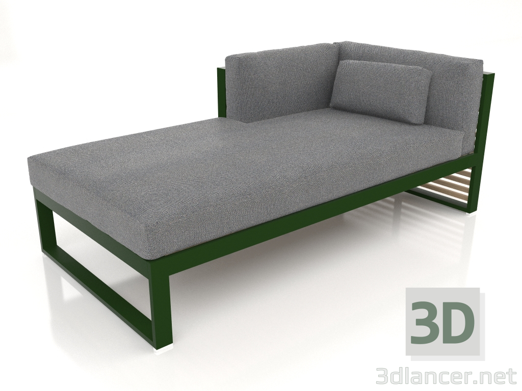 3D Modell Modulares Sofa, Abschnitt 2 links (Flaschengrün) - Vorschau