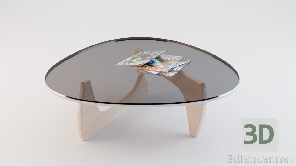 Modelo 3d Mesa (mesa de café Vitra White) - preview