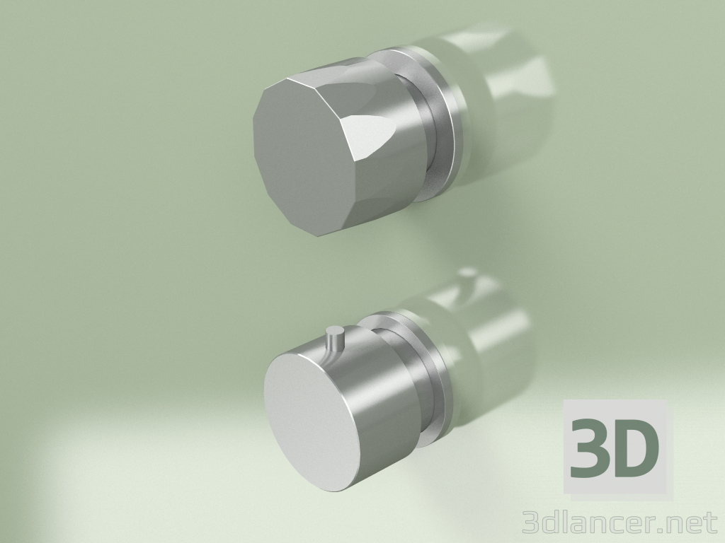 modèle 3D Set mitigeur thermostatique avec 1 robinet d'arrêt (15 48 0, AS) - preview