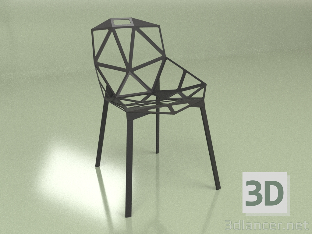 3D modeli Sandalye Bir Premium (siyah) - önizleme