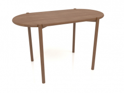 डाइनिंग टेबल DT 08 (गोल सिरे) (1215x624x754, लकड़ी की भूरी रोशनी)