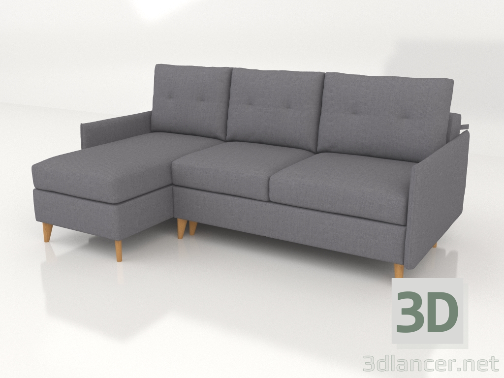 3d model West corner 3-seater folding sofa - preview