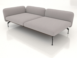 Sofa module 2.5 seater deep with armrest 110 on the left (leather upholstery on the outside)