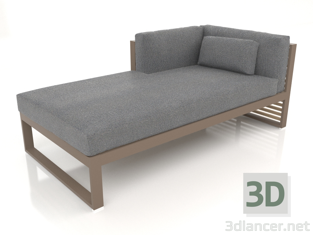 modèle 3D Canapé modulable, section 2 gauche (Bronze) - preview