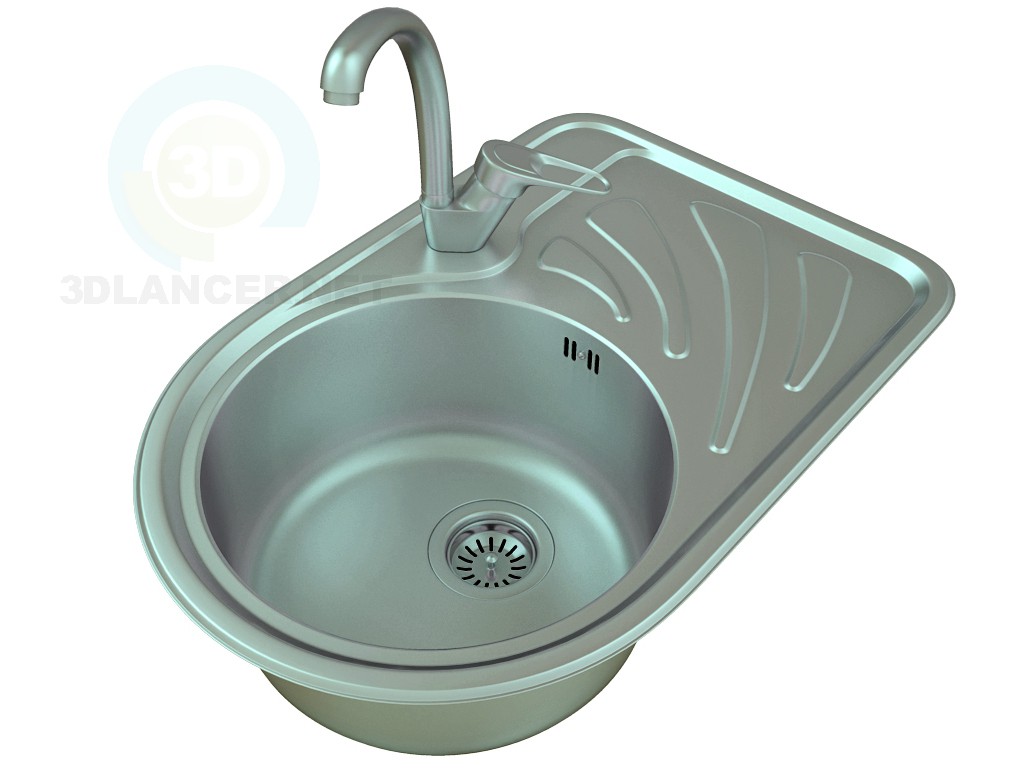 3d model kitchen sink 2 - preview