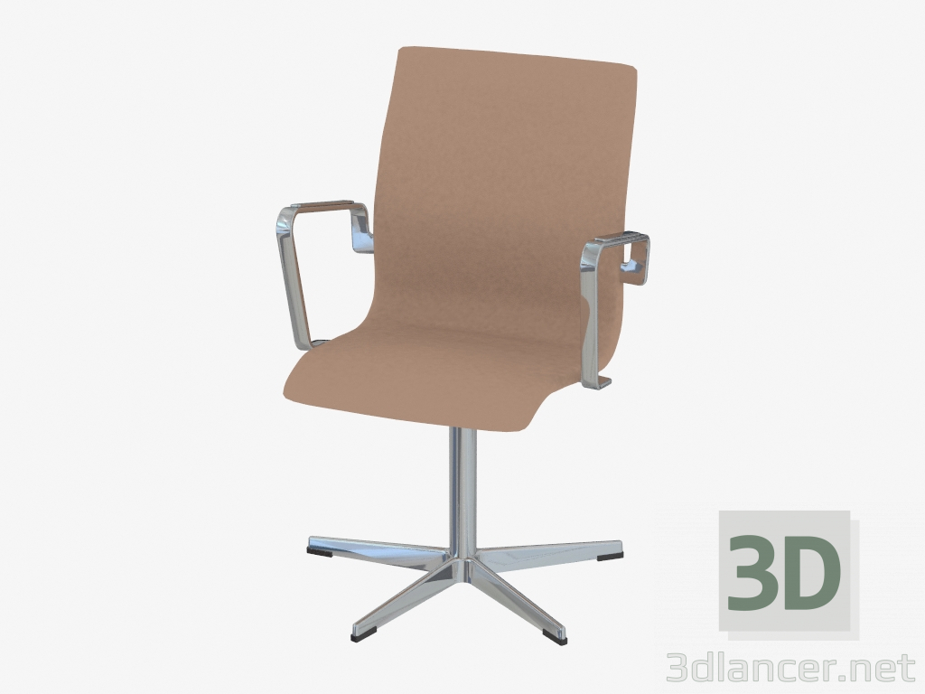 3D Modell Bürostuhl Oxford (ohne Räder mit niedrigem Rücken) - Vorschau