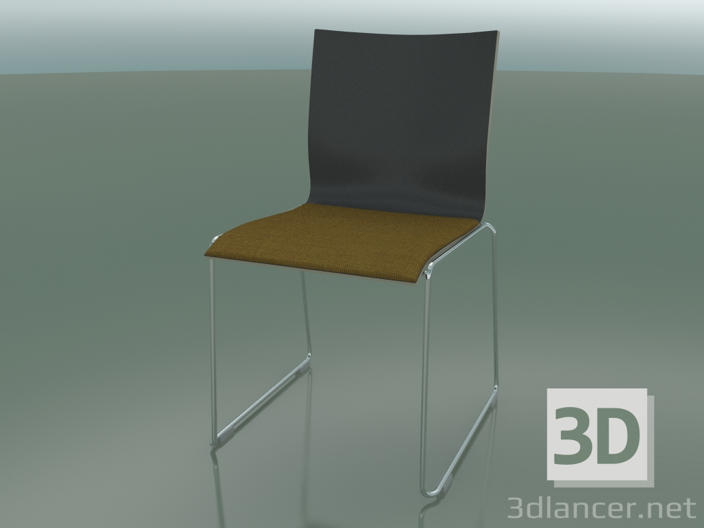 3d модель Стілець на санчатах, з додатковою шириною, з оббивкою сидіння з тканини (127) – превью