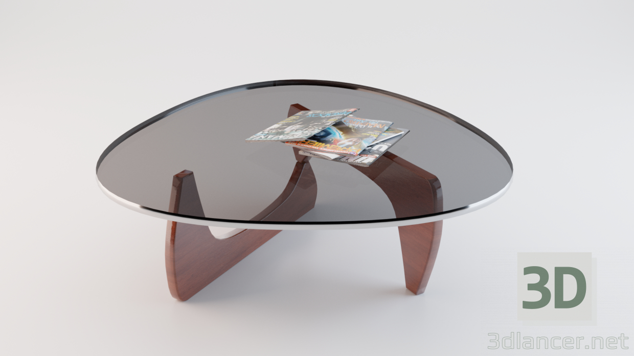 3D modeli Masa (Vitra Kırmızı Orta Sehpa) - önizleme