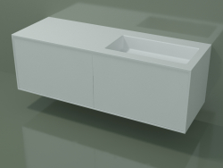 Washbasin with drawers (06UC834D1, Glacier White C01, L 144, P 50, H 48 cm)