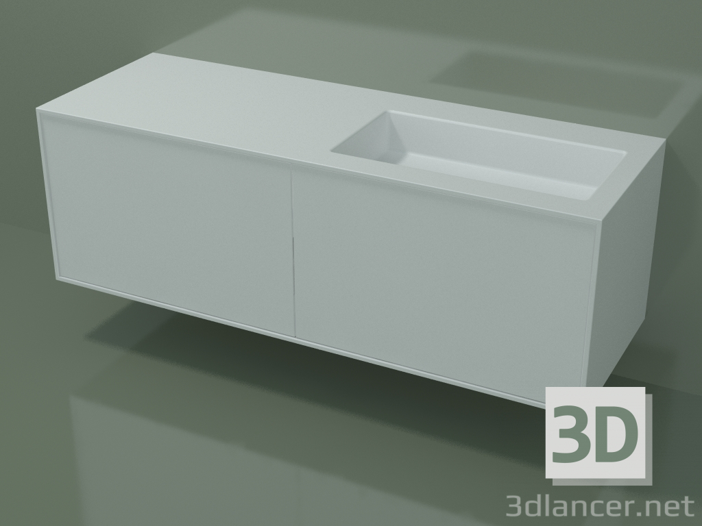 3d model Washbasin with drawers (06UC834D1, Glacier White C01, L 144, P 50, H 48 cm) - preview