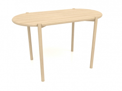 Dining table DT 08 (rounded end) (1215x624x754, wood white)