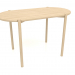 3d model Dining table DT 08 (rounded end) (1215x624x754, wood white) - preview