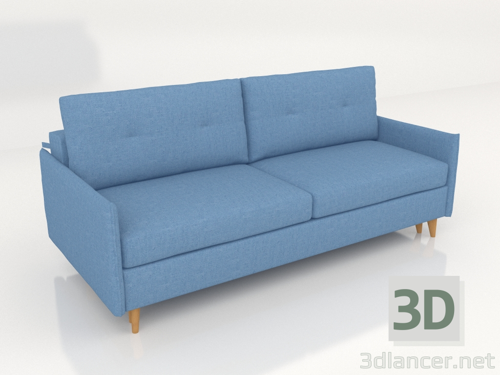 3D modeli Batı düz 3 kişilik katlanır kanepe - önizleme