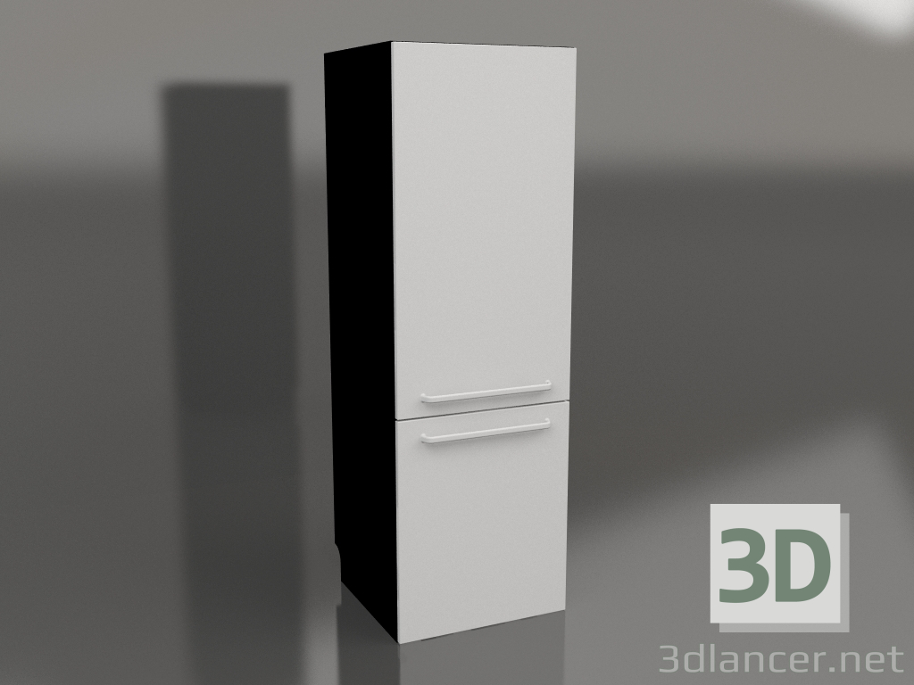 3d model Refrigerator and freezer 60 cm (grey) - preview