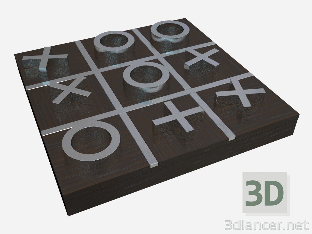 3d model Elemento de decoración Tic-Tac-Toe en estilo art deco - vista previa