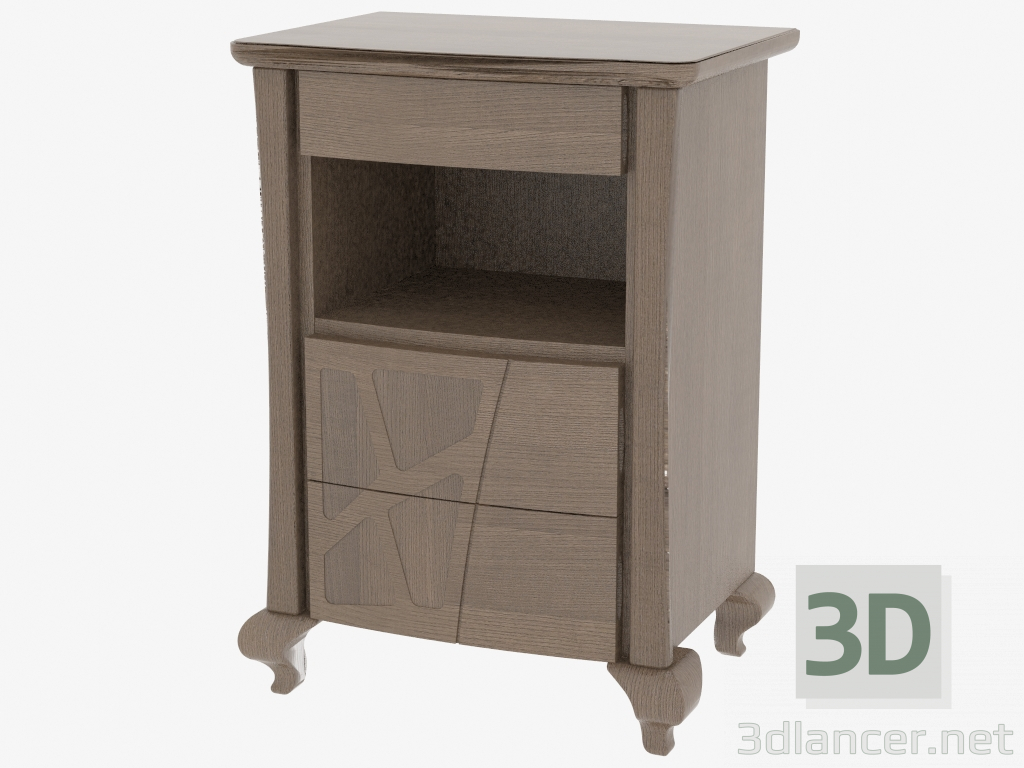 modèle 3D Table de nuit avec des tiroirs troisième pattes CAMONR - preview