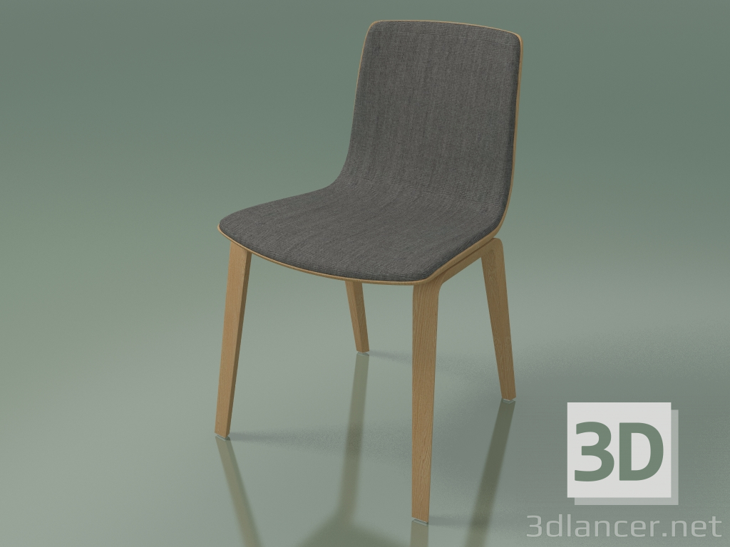 modèle 3D Chaise 3938 (4 pieds en bois, garniture avant, chêne) - preview