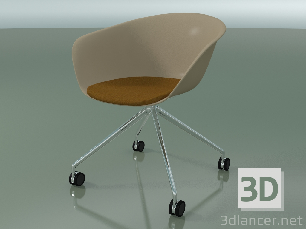 modèle 3D Chaise 4227 (4 roulettes, avec coussin d'assise, PP0004) - preview