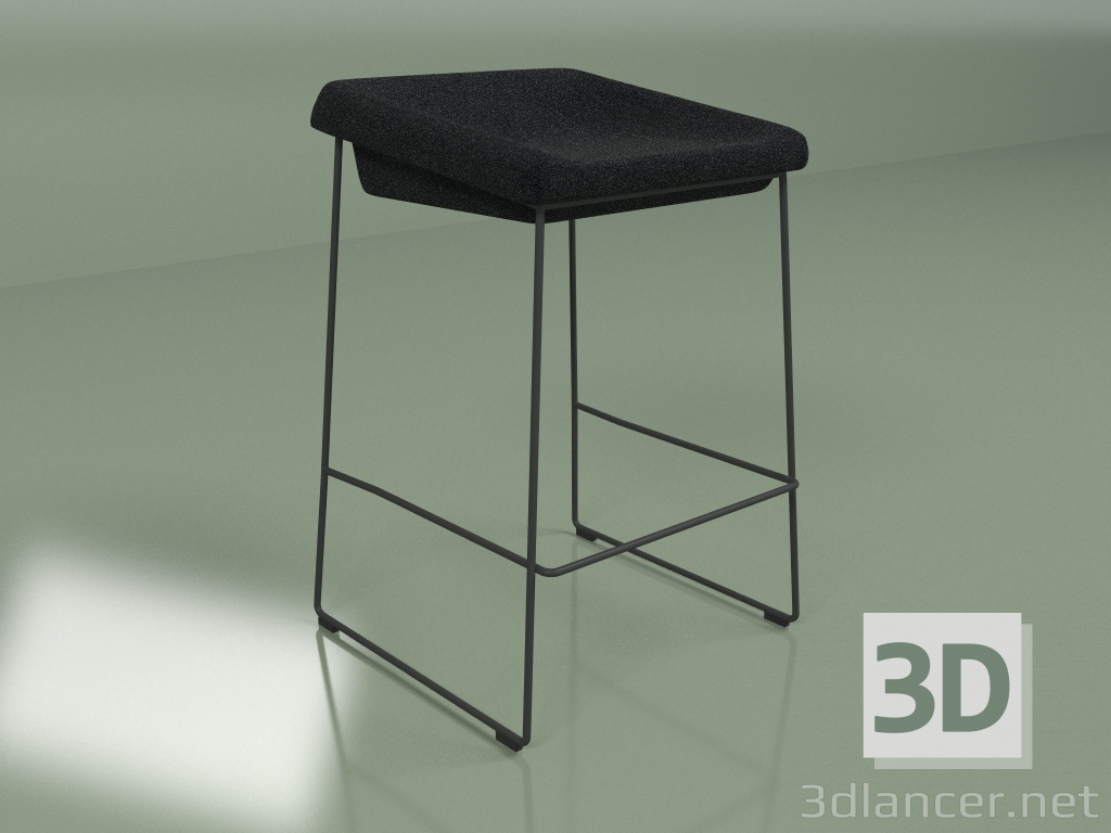 3D modeli Yarı bar sandalyesi Madeni para (siyah) - önizleme