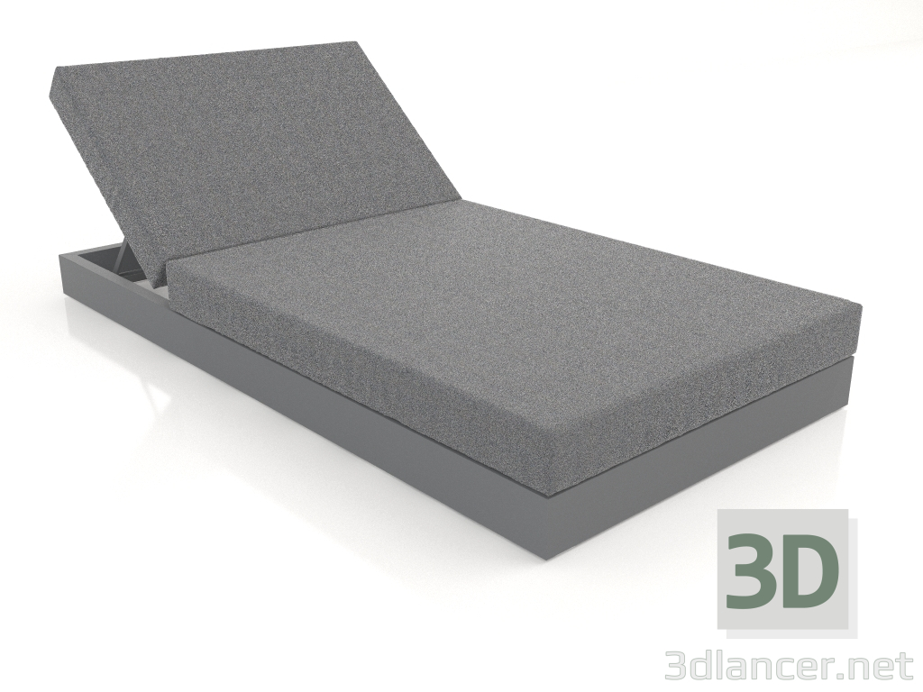 3D Modell Bett mit Rückenlehne 100 (Anthrazit) - Vorschau