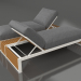 3D modeli Suni ahşaptan yapılmış alüminyum çerçeveli dinlenme için çift kişilik yatak (Akik grisi) - önizleme