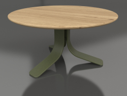 Tavolino Ø80 (Verde oliva, Legno di Iroko)