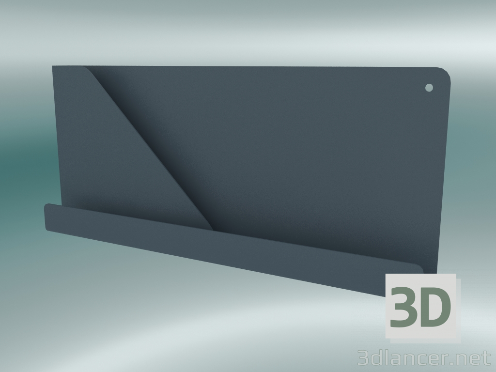 3 डी मॉडल शेल्फ मुड़ा हुआ (51x22 सेमी, ब्लू-ग्रे) - पूर्वावलोकन