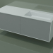 modello 3D Lavabo con cassetti (06UC834D1, Silver Grey C35, L 144, P 50, H 48 cm) - anteprima