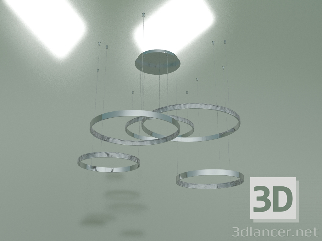 3D modeli Asma LED lamba Posh 90175-5 (krom) - önizleme