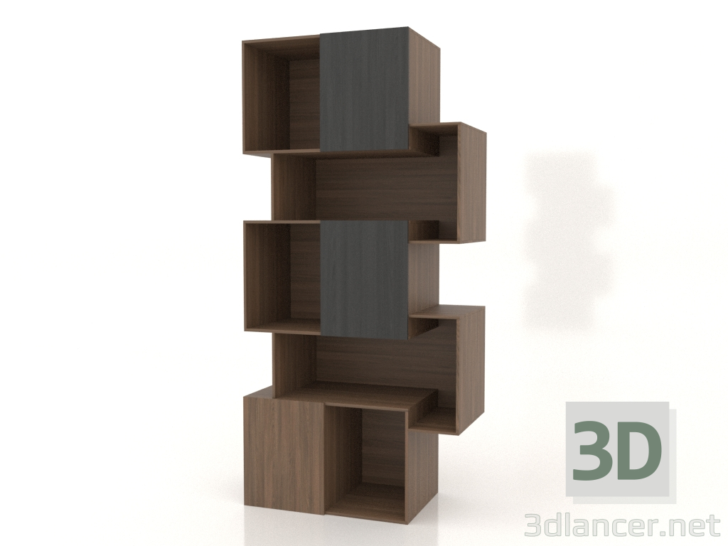 3d model Shelving unit Palo Gray (walnut gray doors) - preview
