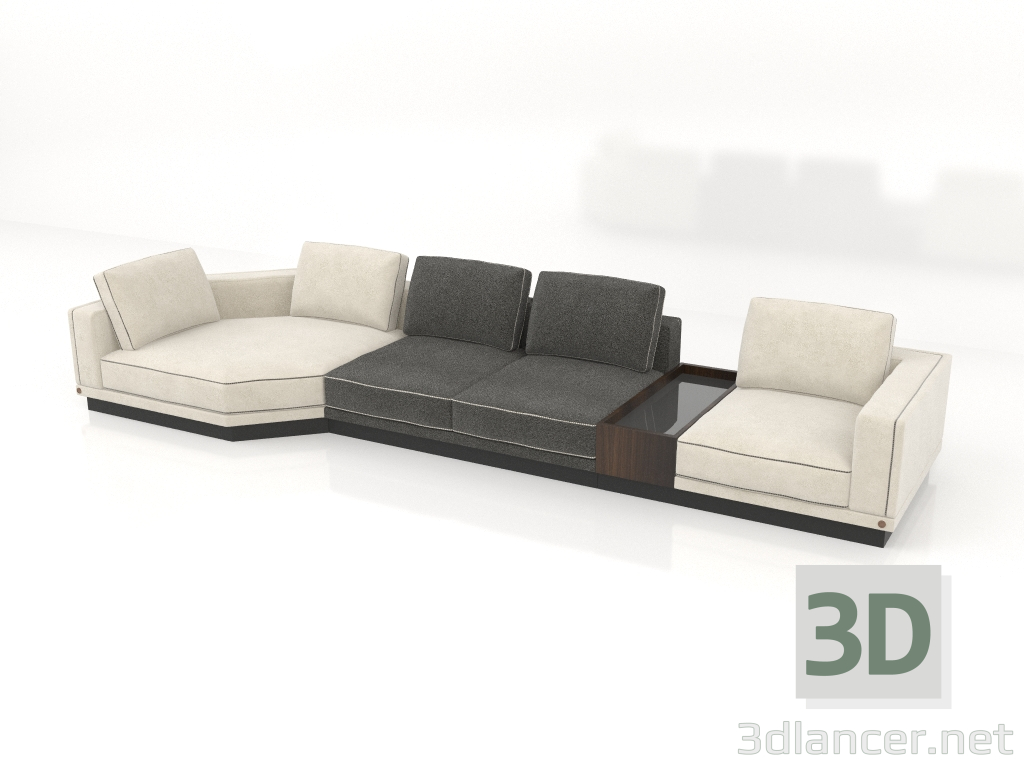 modèle 3D Canapé modulable (S550) - preview