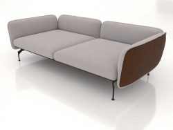 Módulo sofá de 2,5 plazas de fondo con reposabrazos 110 (tapizado exterior de piel)