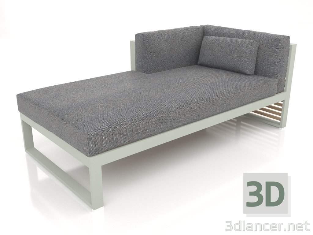 modèle 3D Canapé modulable, section 2 gauche (Gris ciment) - preview