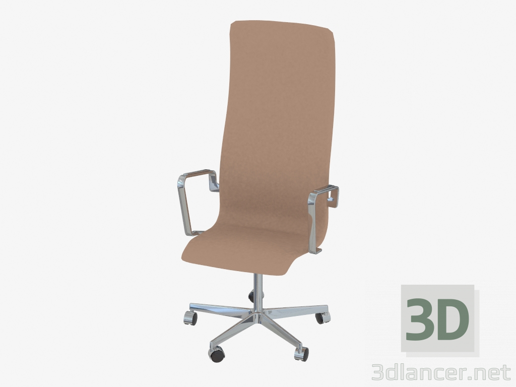 modèle 3D Chaise de bureau Oxford (avec roulettes et dossier haut) - preview