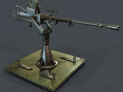 Modell des Maschinengewehrrevolvers 3d