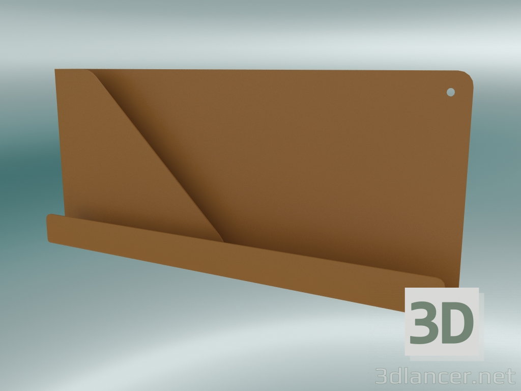 3 डी मॉडल शेल्फ मुड़ा हुआ (51x22 सेमी, ब्रंट ऑरेंज) - पूर्वावलोकन
