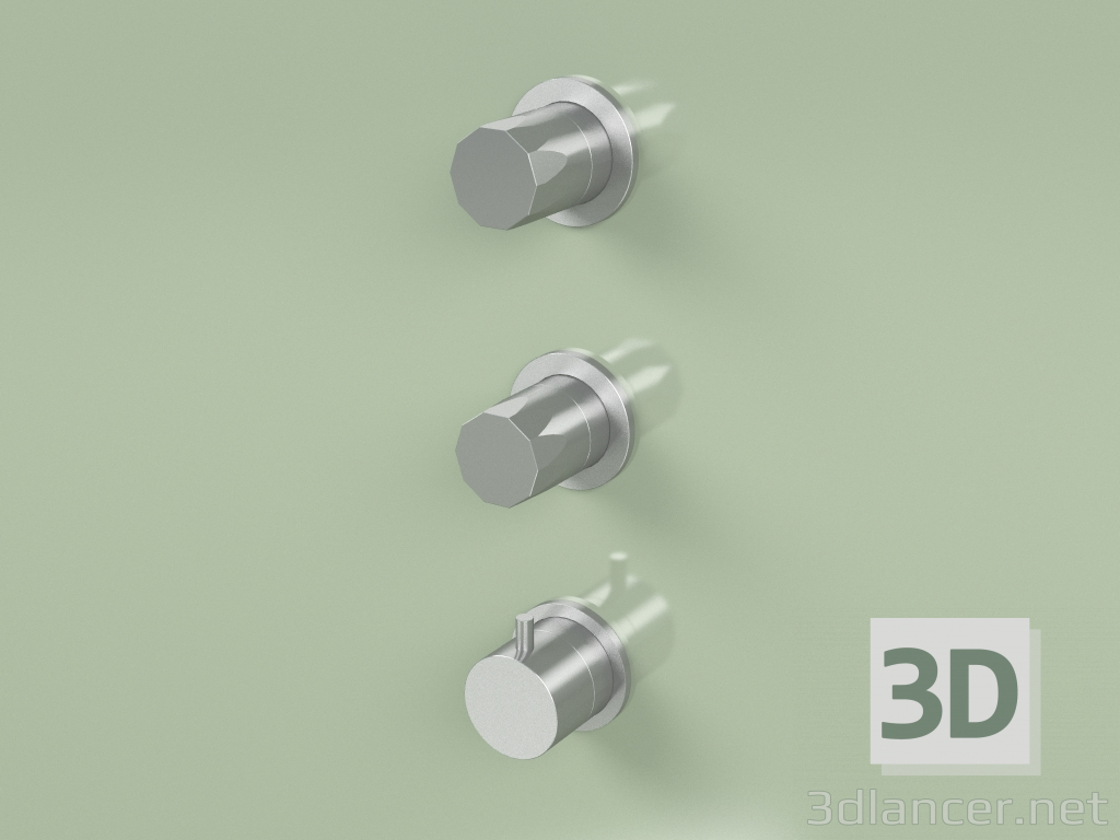 modèle 3D Set mitigeur thermostatique avec 2 interrupteurs (15 49, AS) - preview