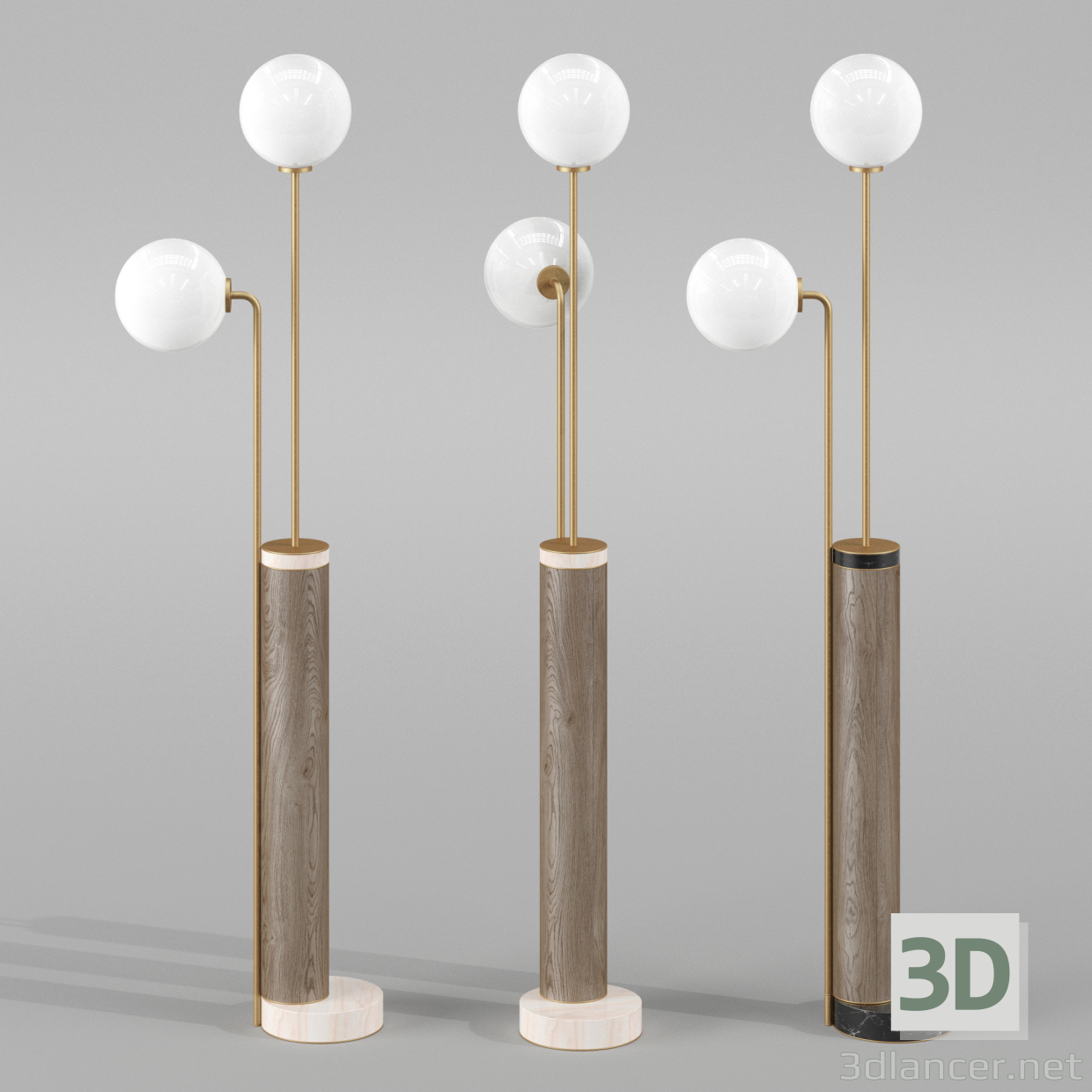 3d Portland floor lamp model buy - render
