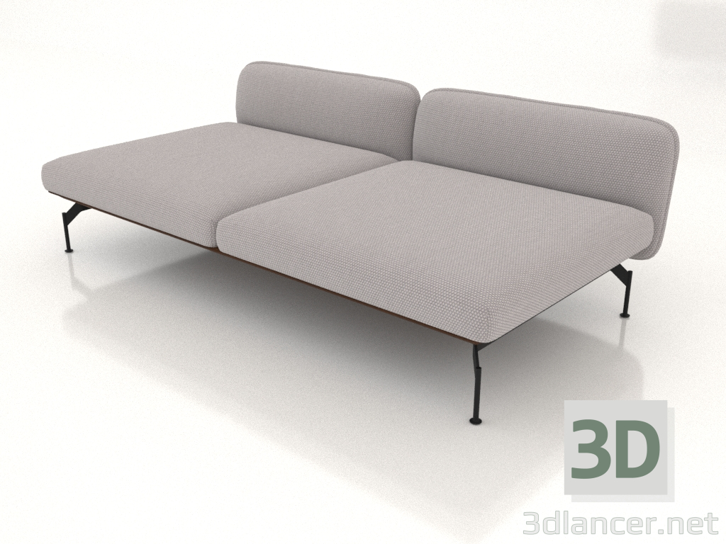 modèle 3D Module canapé 2,5 places de profondeur (revêtement cuir à l'extérieur) - preview