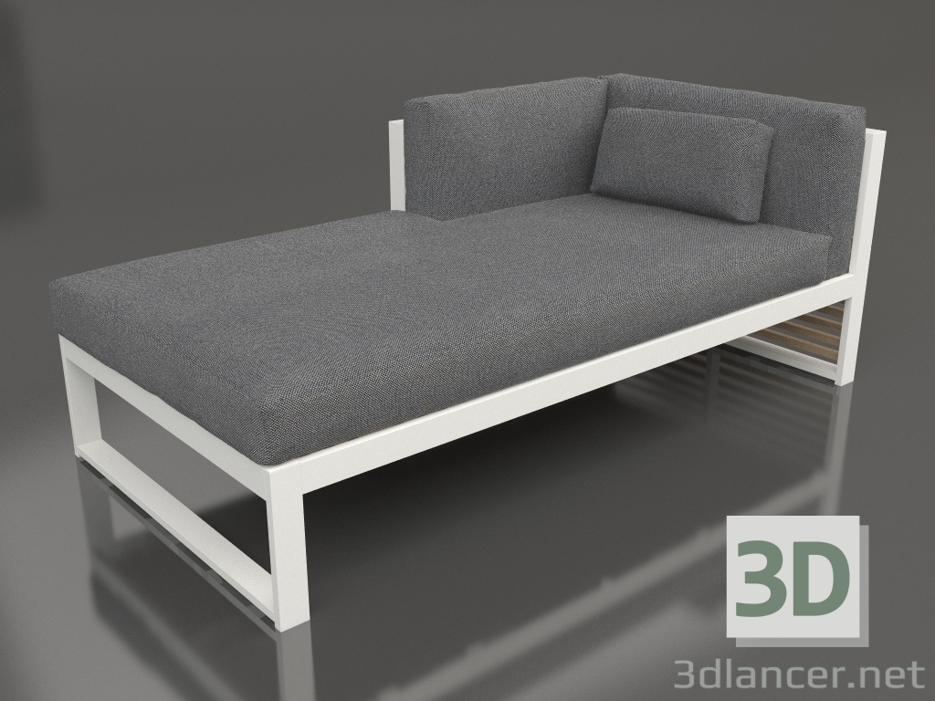 modèle 3D Canapé modulable, section 2 gauche (Gris Agate) - preview