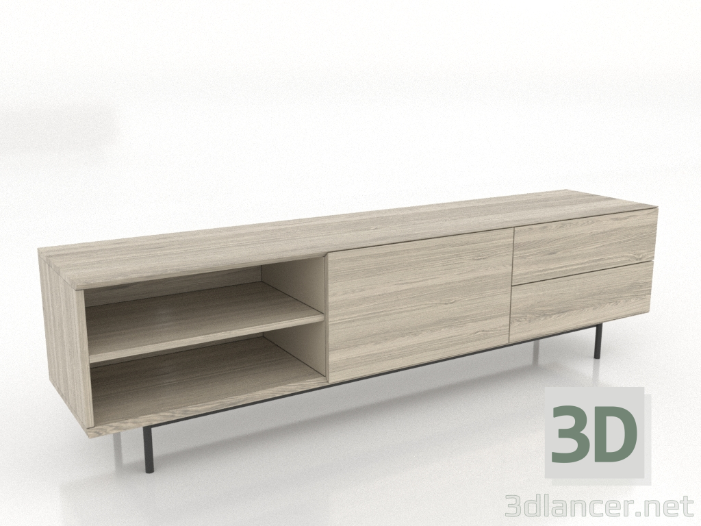 3d модель Тумба ТВ 2 1800 мм (освещенный дуб) – превью 3d модель Тумба ТВ 2 1800 мм (освещенный дуб) – превью