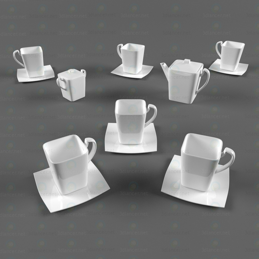 3d Coffee service model buy - render 3d Coffee service model buy - render