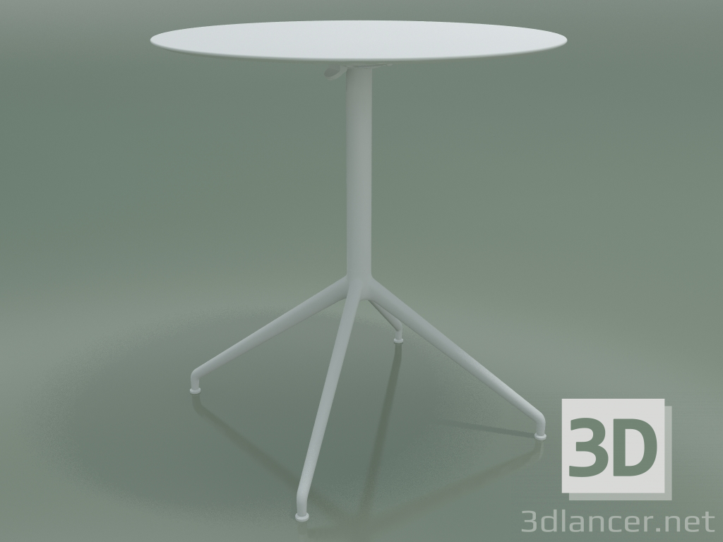 3D Modell Runder Tisch 5744 (H 72,5 - Ø69 cm, ausgebreitet, Weiß, V12) - Vorschau