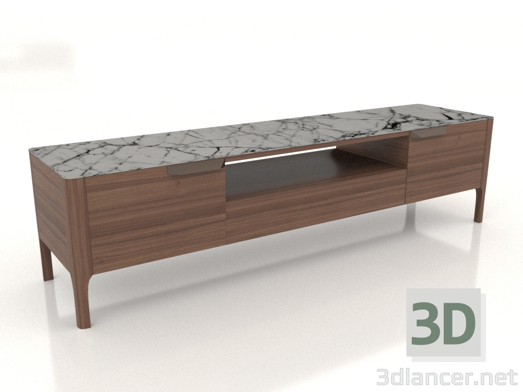 modèle 3D Meuble TV Stanford (noyer-marbre) - preview