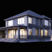 3d Two-storey house with a terrace model buy - render