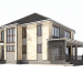 3d Двухэтажный дом с террасой модель купить - ракурс